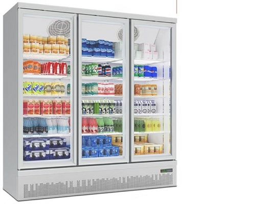 आइसक्रीम और फ्रोजन फूड के लिए 3 डोर अपराइट फ्रीजर ग्लास 1250L
