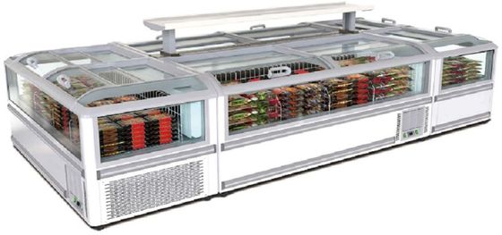 हाई एंड वर्जन ग्लास डोर चेस्ट फ्रीजर 600L 700L 1000L स्टेटिक कूलिंग